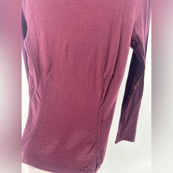 Outdoor Voices Shirt Womens Small Brown  Long Sleeve Mock Neck Stretch Merino - Picture 5 of 9